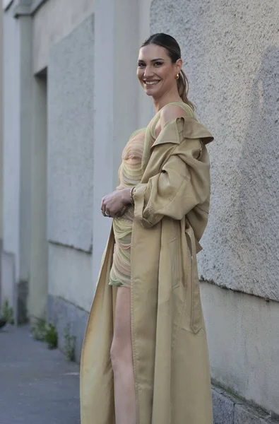Beatrice Valli Street Style Outfit Alberta Ferretti Fashion Show Milano —  Fotos de Stock