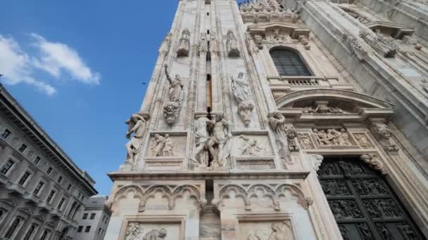 Fachada Detalles Milano Dome Lombardía Italia — Vídeo de stock