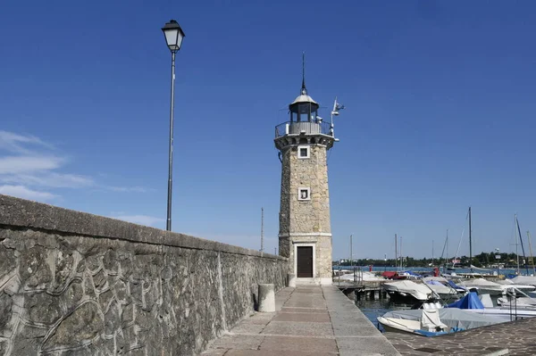 Φάρος Του Desenzano Στη Λίμνη Garda Veneto Ιταλία — Φωτογραφία Αρχείου