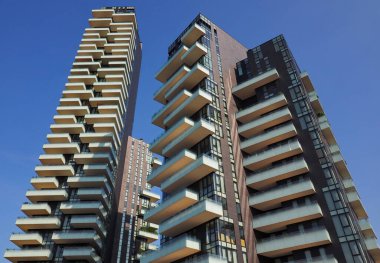 Yeni Porta Nuova bölgesi, modern bölge ve gökdelenler, Lombardy, İtalya.