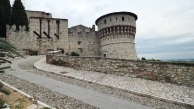 İtalya, Lombardy 'deki Brescia şatosundan manzara