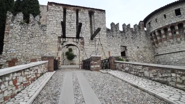 Landschaft Vom Schloss Von Brescia Lombardei Italien — Stockvideo