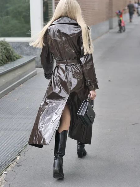 Tatiana Kodzayeva Street Style Outfit Fendi Fashion Show Milano Fashion — Stockfoto