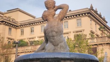 Details of Triton fountain after  a long restoration. Built by Giovan Battista Caniana in 1747, Bergamo, Italy