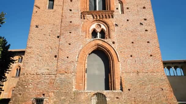 Lateral Tower Sforza Castle Vigevano Lombardy Italy — Vídeo de Stock