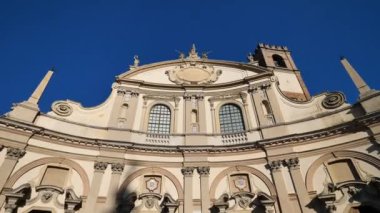 Facade of Saint Ambrogio church in Vigevano, Lombardy, Italy