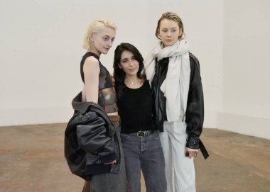 Stylist Francesca Liberatore posing for photographers after your fashion show during Milano fashion week fall/winter collections