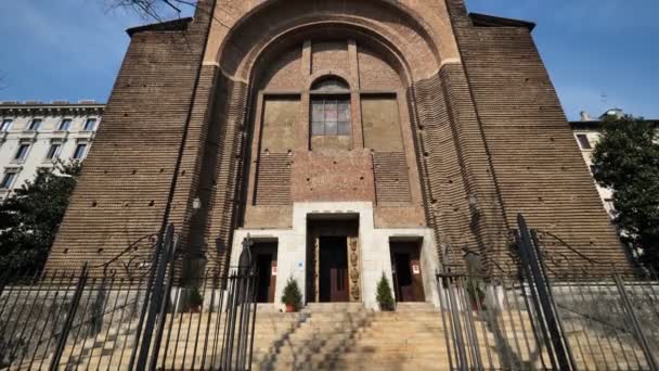Templo Votivo Paróquia Corpus Domini Igreja Milão Lombardia Itália — Vídeo de Stock
