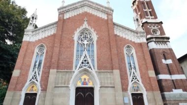 Facade of Church Saint Mary of the angels in Monza, Lombardy, Italy