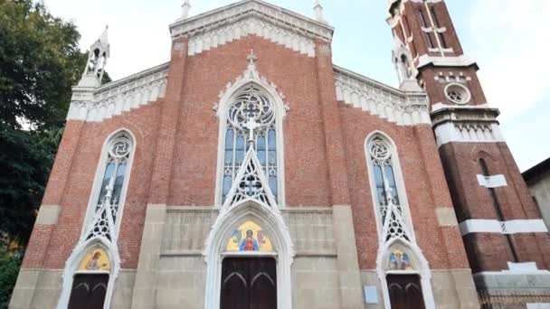 Facade Church Saint Mary Angels Monza Lombardy Italy — Vídeo de stock
