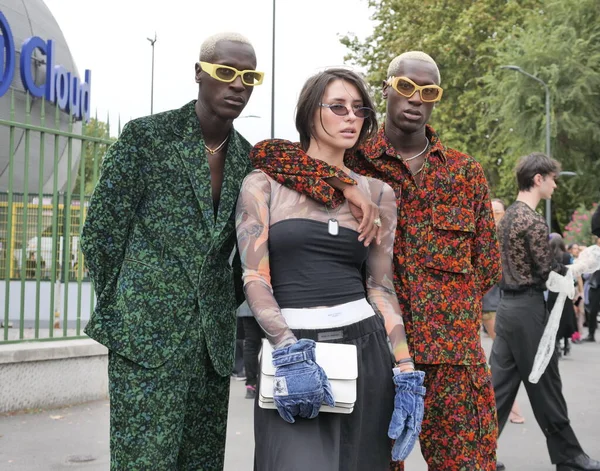 Moda Bloggers Street Style Outfits Diesel Fashion Show Milano Fashion — Fotografia de Stock