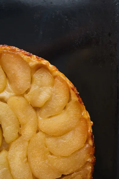 Tarte Aux Pommes Tartin Aux Pommes Tranchées Sauce Collante Sur — Photo