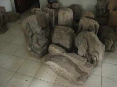 The statues, yoni phallus, and temple stones from the Kailasa Dieng Museum collection are educational media for learning history.