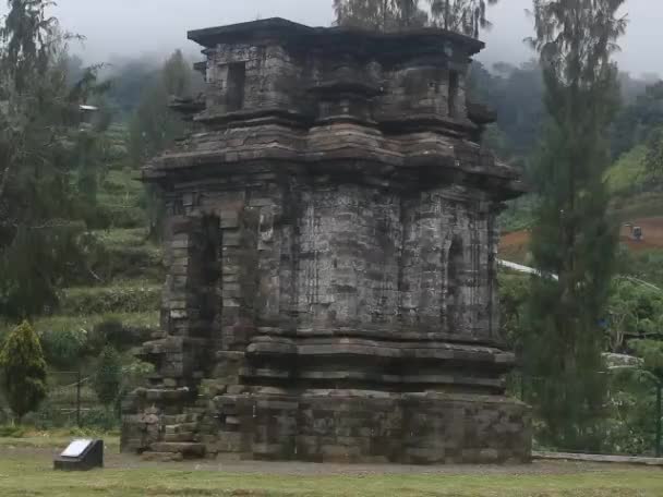 Dwarawati Chrám Dieng Střední Jáva Indonésie Pozůstatek Kalingga Království Uměleckou — Stock video