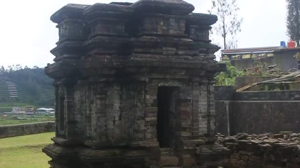 Vakantie Met Prachtige Indonesië Gatotkaca Tempel Dieng Tempel Complex Toerisme — Stockvideo