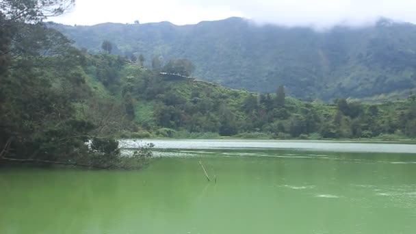 Warna Lake Tourism Object Dieng Wonosobo Regency นทร ลจาวา นโดน — วีดีโอสต็อก