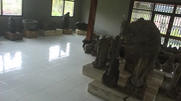 Indonesian Historical Masterpieces Temple Stones Statues Lord Shiva Other Sculpture — Stock Video