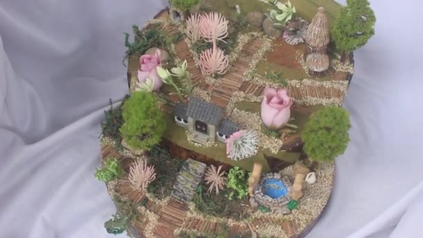 Handcrafted Miniature Art Miniature Miniature Village Fantasy World Beautiful Architecture — Stock Video