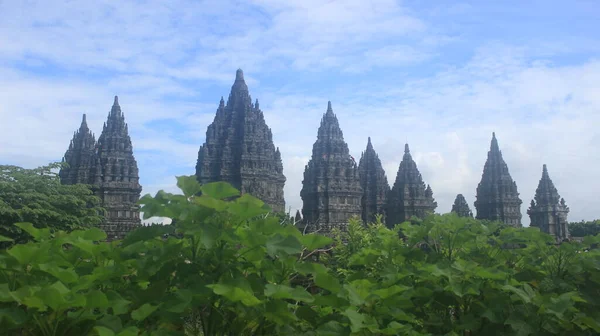 Prambanán Templom Egzotikuma Jogjakarta Indonéziában Ezt Gyönyörű Építésű Hindu Templomot — Stock Fotó