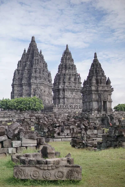Exotismo Templo Prambanan Jogjakarta Indonésia Este Templo Hindu Com Bela — Fotografia de Stock