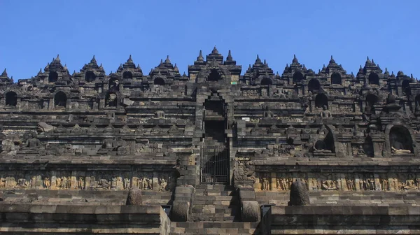 Architektoniczne Arcydzieła Przeszłości Archipelagu Świątyni Borobudur Położonej Centralnej Javie Indonezji — Zdjęcie stockowe
