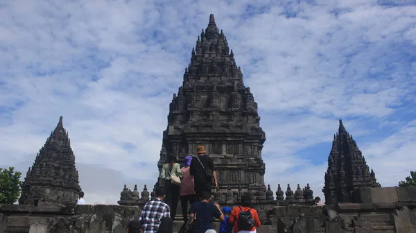 Exotismo Templo Prambanan Jogjakarta Indonésia Templo Hindu Com Bela Arquitetura — Fotografia de Stock