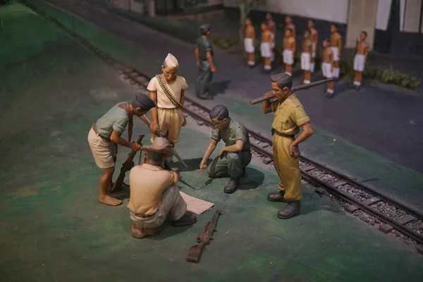 Miniature Diorama Statue Vredeburg Fort Which Tells Story Struggle Indonesian — Fotografia de Stock
