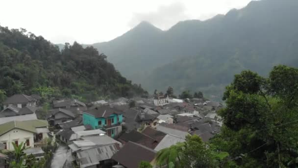 Beautiful Village Scenery Mountains Indonesia Church Mosque Side Side Represents — Vídeo de Stock