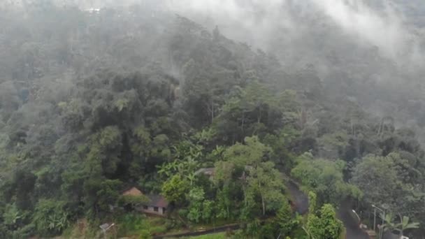 Romantic Drone Video Mountainous Fog Mist Mountains Indonesia Has Beautiful — Stockvideo