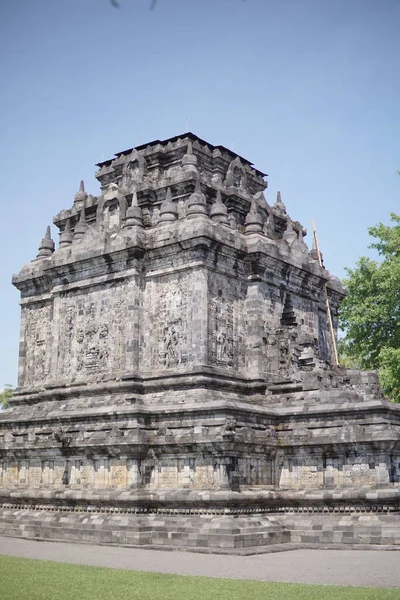 Magelang Indonéziában Található Mendut Templom Pompája Egyedi Építészete Buddhista Templom — Stock Fotó