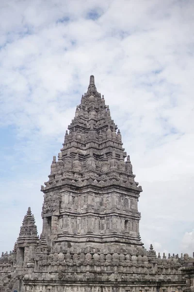 Relevos Detalhados Belos Ornamentos Templo Prambanan Este Templo Hindu Famoso — Fotografia de Stock