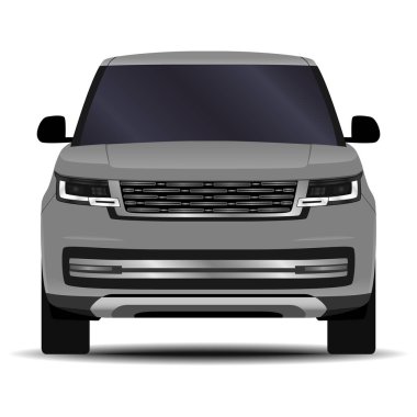 Gerçekçi bir SUV arabası. Ön görünüm.