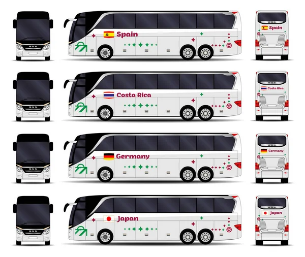 National Team Bus Football World Cup — 图库矢量图片