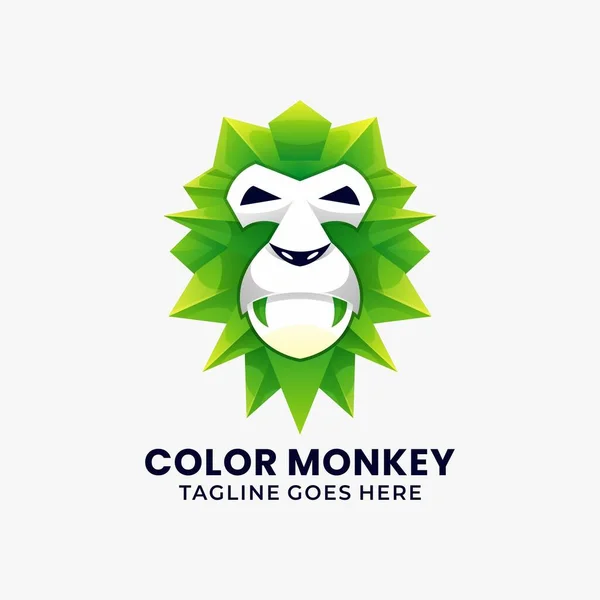 Разноцветный Векторный Шаблон Логотипа Monkey — стоковый вектор