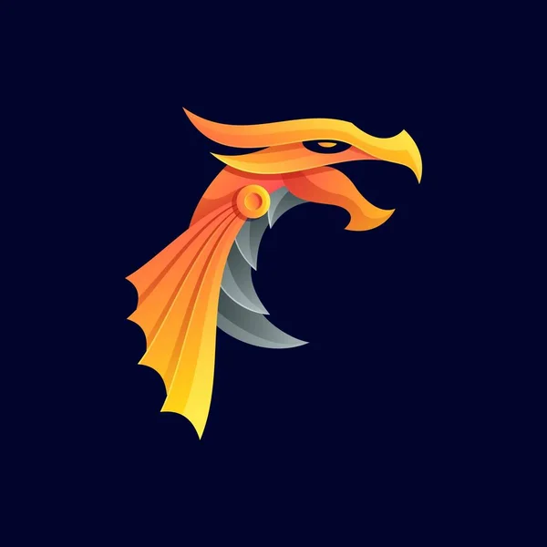 Modelo Colorido Vetor Ilustração Logotipo Dragão — Vetor de Stock