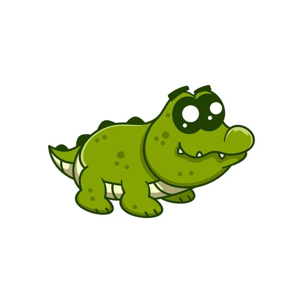 Crocodilo Mascote Personagem Logotipo Design Vetor Ilustração — Vetor de Stock