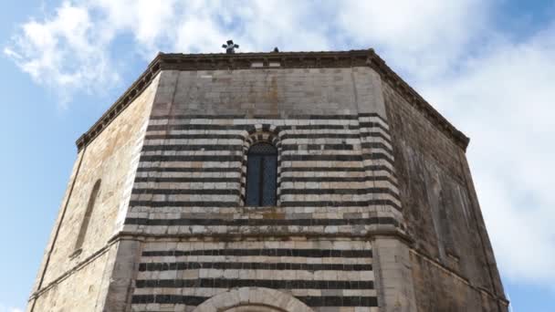 Het Doopkapel Van San Giovanni Het Historische Centrum Van Volterra — Stockvideo