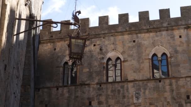 Detalle Las Ventanas Edificio Medieval Histórico Centro Volterra Toscana Italia — Vídeo de stock