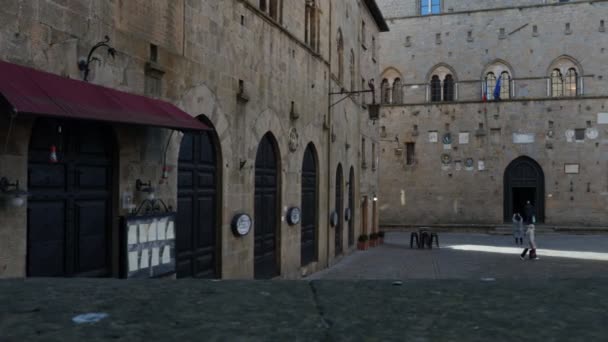 Volterra Tuscany Italy February 2022 Palazzo Dei Priori Piazza Dei — Stock Video