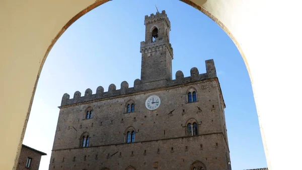 Palazzo Dei Priori Palácio Medieval Centro Histórico Antiga Cidade Volterra — Fotografia de Stock