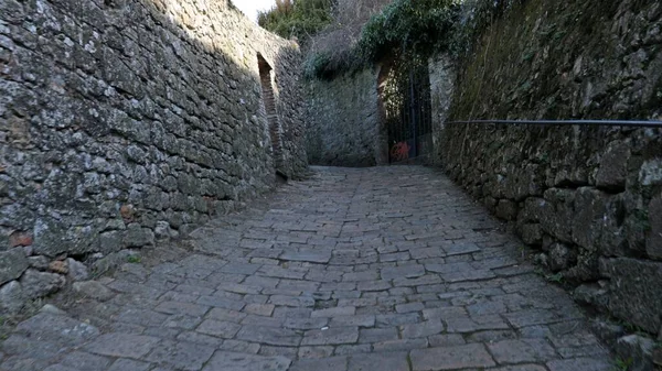 Wśród Starożytnych Murów Etruskich Historycznego Centrum Volterra Toskanii Włochy — Zdjęcie stockowe