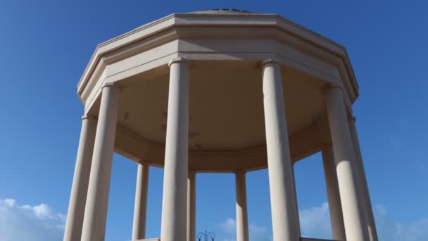 Gazebo Temple Dome Supported Circular Columns Belvedere Located Center Beautiful — Stock Video