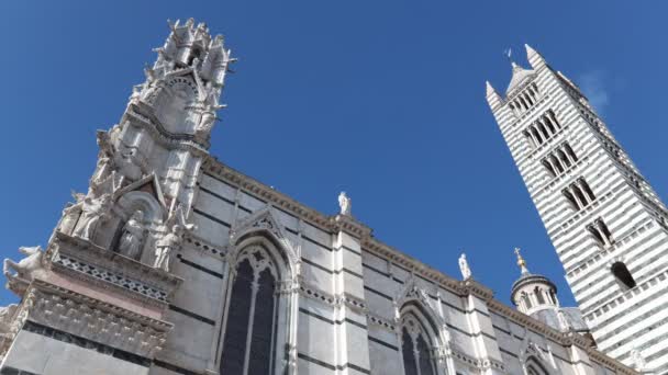 Sienas Katedral Katedralen Santa Maria Assunta Sienas Historiska Centrum Toscana — Stockvideo