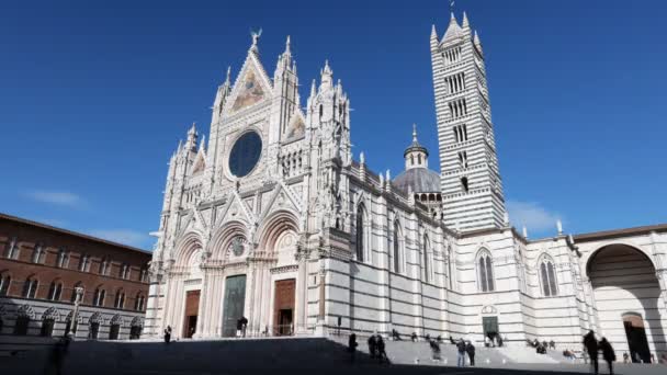 Siena Toskana Talya Şubat 2022 Siena Katedrali Nin Zaman Aşımı — Stok video