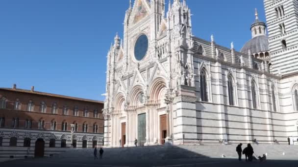 Siena Toscana Italien Februari 2022 Katedralen Siena Byggd Italiensk Romansk — Stockvideo