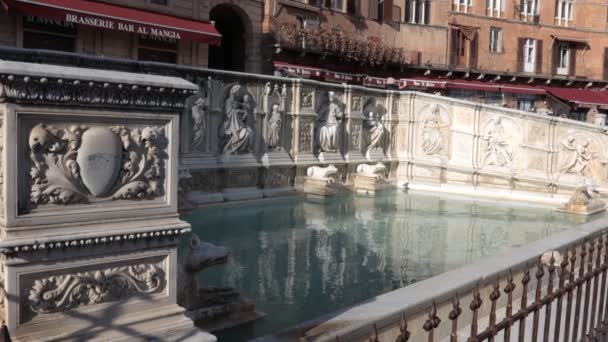 Siena Toskana Italien Februar 2022 Die Fonte Gaia Monumentaler Brunnen — Stockvideo