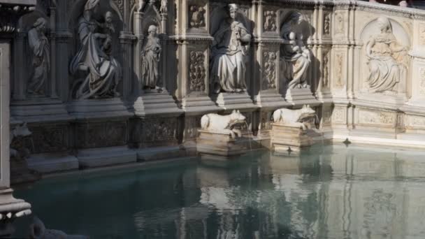 Fonte Gaia Monumentaler Brunnen Von Siena Auf Der Piazza Del — Stockvideo