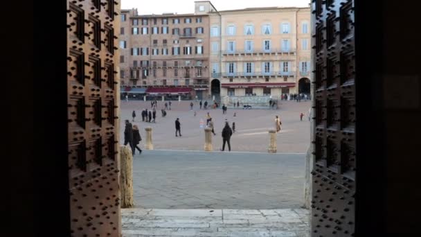 Siena Toscana Italia Febbraio 2022 Riprese Pov Passando Antica Porta — Video Stock