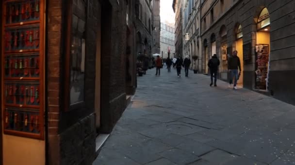 Siena Toscana Itália Fevereiro 2022 Tiroteio Pov Caminhando Pelas Ruas — Vídeo de Stock