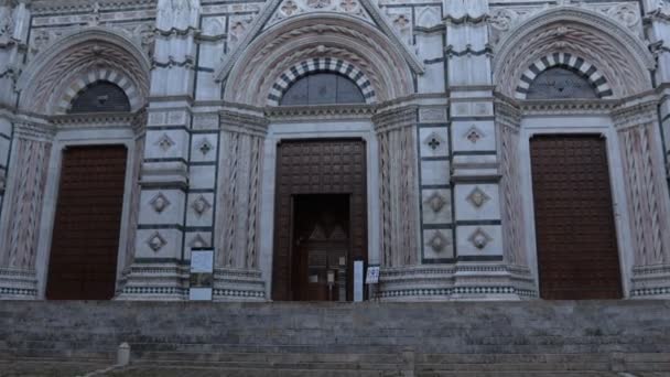 Σιένα Τοσκάνη Ιταλία Φεβρουαρίου 2022 Πίσω Πρόσοψη Του Καθεδρικού Ναού — Αρχείο Βίντεο